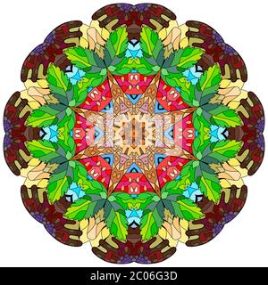 Cute colorés Mandalas. Ornements décoratifs ronde inhabituelle. Illustration de Vecteur