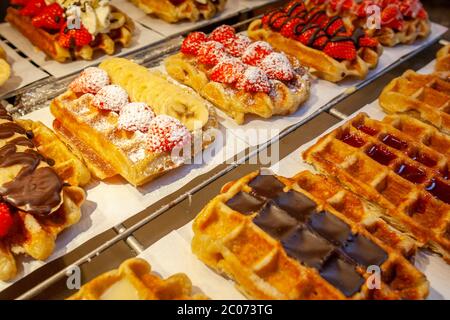 Waffle Shop, Bruxelles, Belgique, Europe Banque D'Images