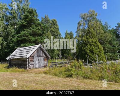 cabane en bois en suède Banque D'Images