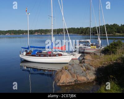 bateaux à voile dans l'archipel de stockholm Banque D'Images