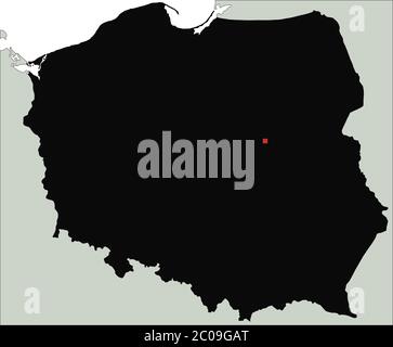 Carte très détaillée de la silhouette de la Pologne. Illustration de Vecteur