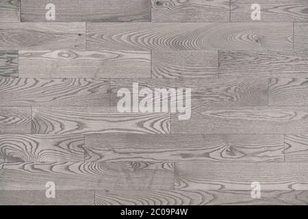 Fond de sol en bois blanc gris, vue du dessus. La teinte de bois blanc neutre donne à ces larges planches de parquet un look moderne Banque D'Images