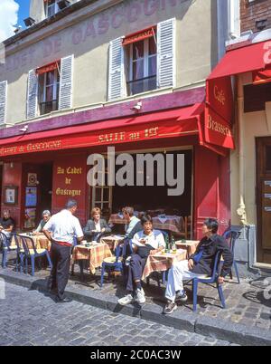 Restaurant Cadet de Gascogne sur place du Tertre, Montmartre, Paris, Île-de-France, France Banque D'Images