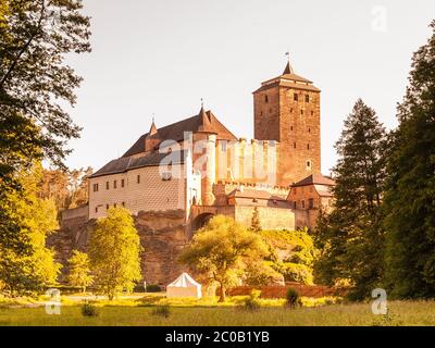 Kost - Château médiéval de Bohemian Paradise, République tchèque, Europe. Banque D'Images