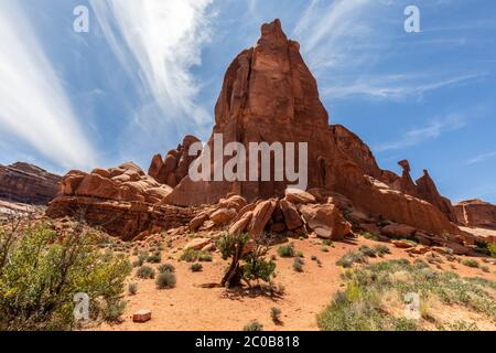 Paysages du parc national Arches Banque D'Images