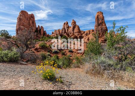 Paysages du parc national Arches Banque D'Images