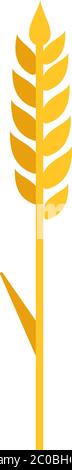 Vecteur de pointe de blé isolé à plat Illustration de Vecteur