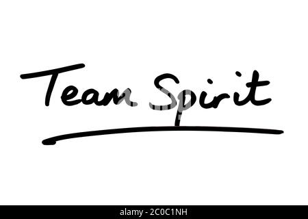 Team Spirit manuscrit sur fond blanc. Banque D'Images