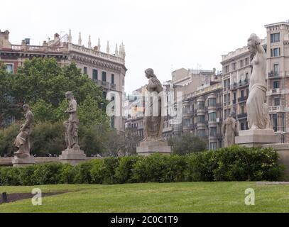 Espagne. Barcelone. Fontaine de plaça de Catalunya Banque D'Images