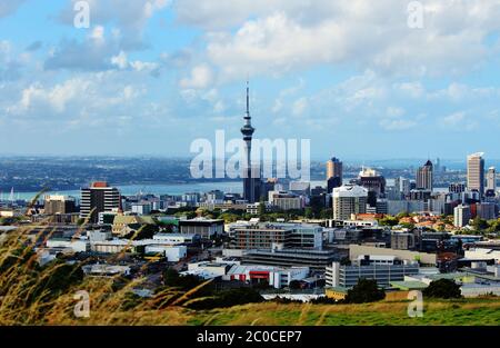 Panorama exceptionnel du centre-ville d'Auckland Banque D'Images