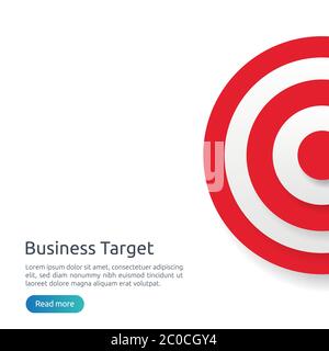 objectif de centre de fléchettes rouge. réalisation de stratégie et réussite d'affaires conception plate. Tir à l'arc cible et flèche pour bannière ou fond. Vecteur Illustration de Vecteur