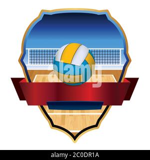 Illustration de l'insigne de volley-ball Banque D'Images