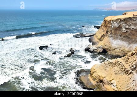 Paysage dans la réserve nationale de Paracas au Pérou Banque D'Images