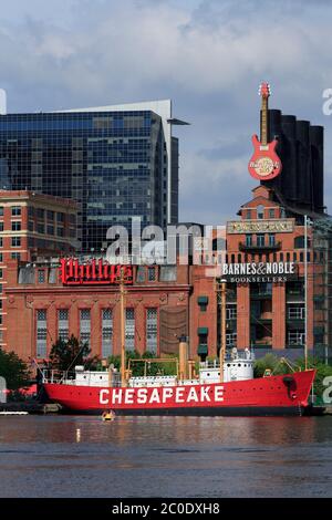 Chesapeake Lighthship & Power Plant, Inner Harbor, Baltimore, Maryland, États-Unis Banque D'Images