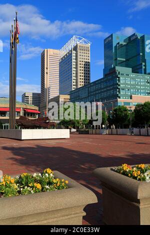 9/11 Memorial à l'extérieur du World Trade Center, Inner Harbour, Baltimore, Maryland, États-Unis Banque D'Images