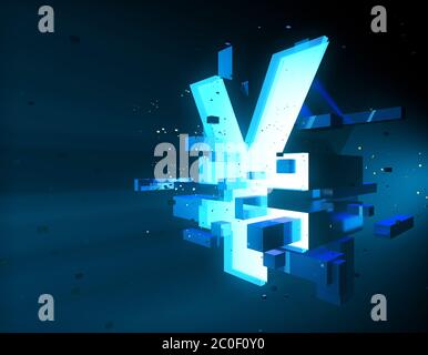 Technologie financière électronique, symbole RMB, matrice de programme Banque D'Images