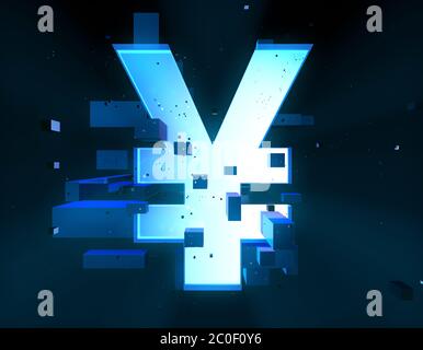 Technologie financière électronique, symbole RMB, matrice de programme Banque D'Images