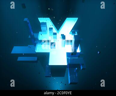 Technologie financière électronique, symbole RMB, matrice de programme Banque D'Images