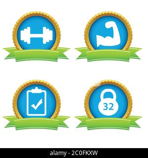 Jeu d'icônes de musculation Banque D'Images