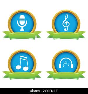 Jeu d’icônes de la musique Banque D'Images