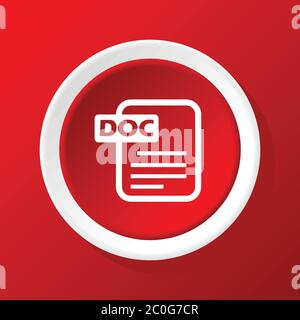 Icône de fichier DOC en rouge Banque D'Images