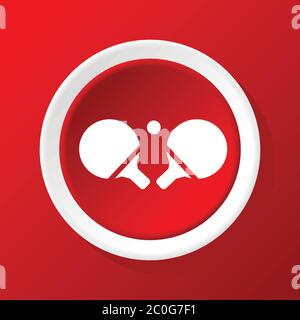 Icône de raquettes de ping-pong en rouge Banque D'Images