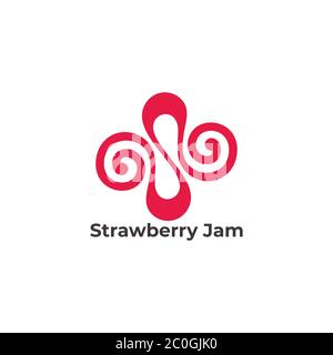 lettre abstraite s symbole de confiture de fraises vecteur Illustration de Vecteur