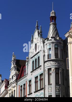 Façade art déco à Tallinn, Estonie Banque D'Images
