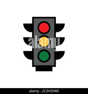 Icône plate du feu de circulation. Illustration vectorielle de conception Illustration de Vecteur