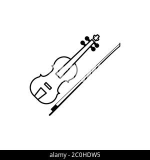 Icône de ligne de violon. Illustration vectorielle de conception Illustration de Vecteur