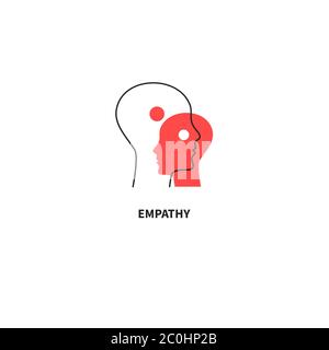 Logo de l'intelligence émotionnelle, icône de coaching, enseigne de l'enseignant, symbole de l'entraîneur. Deux profils abstraits. Psychothérapie, icône de conseil. Illustration vectorielle Illustration de Vecteur
