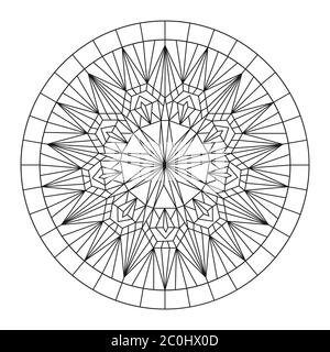 Décoration circulaire pour livres de coloriage pour adultes et enfants, scrapbooking ou broderie. Illustration vectorielle dans la technique zentangle. Simple Doodle s Illustration de Vecteur