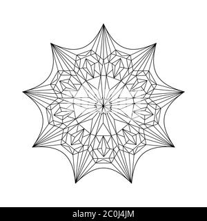 Décoration circulaire pour livres de coloriage pour adultes et enfants, scrapbooking ou broderie. Illustration vectorielle dans la technique zentangle. Simple Doodle s Illustration de Vecteur