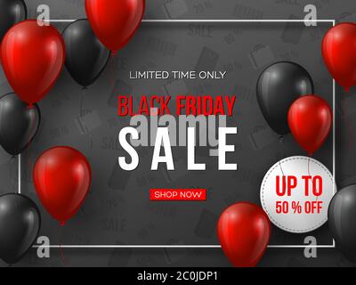 Bannière de solde du Vendredi fou. Illustration de Vecteur