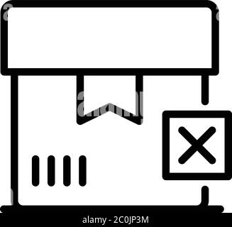Icône de boîte annulée, style de contour Illustration de Vecteur