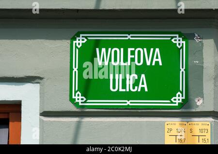 Panneau rue à Ljubljana, Slovénie Banque D'Images