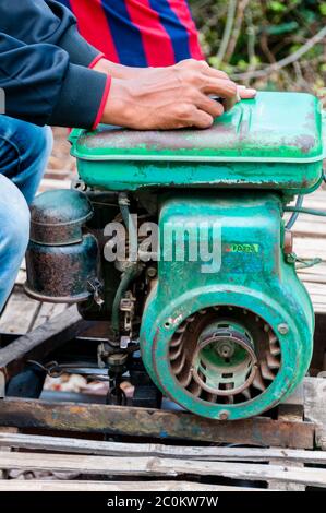 Close-up moteur de train de bambou Banque D'Images