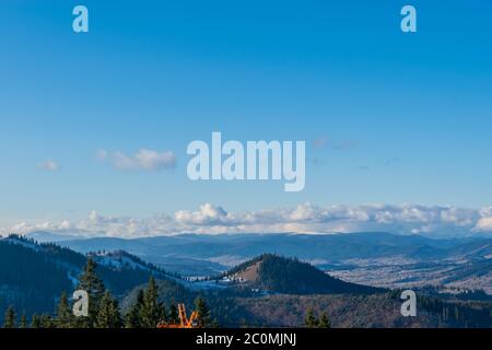 Le paysage des montagnes Rodnei et Calimani, Vatra Dornei, Roumanie Banque D'Images