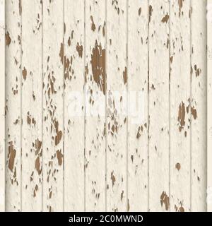 Planches en bois peint blanc patiné Banque D'Images