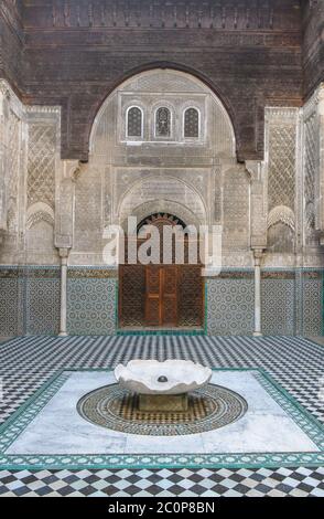 Al Attarine Madrasa de Fes, Maroc Banque D'Images