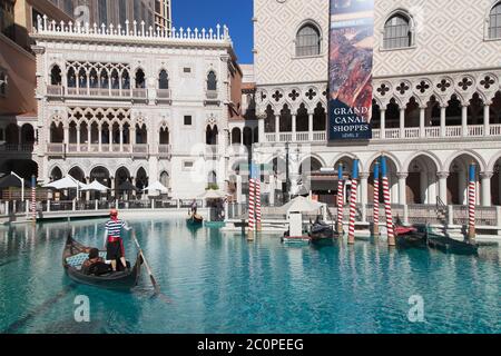 Las Vegas, Nevada - 30 août 2019 : canaux du Venetian Resort Hotel Casino à Las Vegas, Nevada, États-Unis. Banque D'Images