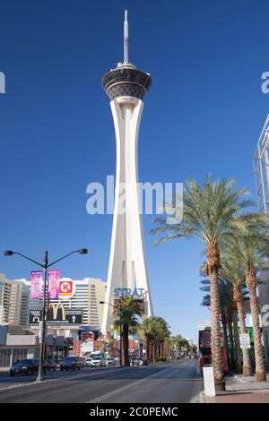 Las Vegas, Nevada - 30 août 2019: Tour de la stratosphère à Las Vegas, Nevada, États-Unis. Banque D'Images