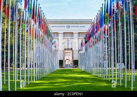 Bureau des Nations Unies à Genève ou à l'ONUG est situé dans le Palais des Nations Unies à Genève, ville de Suisse Banque D'Images