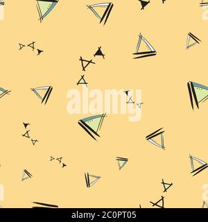Triangles dessin vectoriel sans couture à la main avec des dessins à l'encre. Motif de surface Illustration de Vecteur