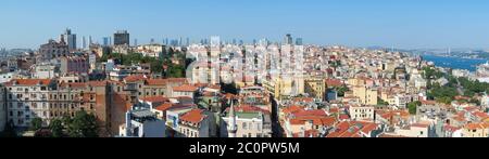 La vue panoramique d'Istanbul depuis la tour de Galata. Banque D'Images