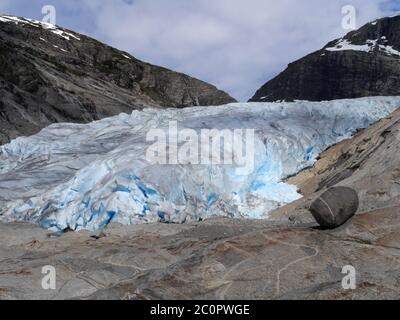 Bras de glacier de Jostedalsbreens Nigardsbreen Banque D'Images