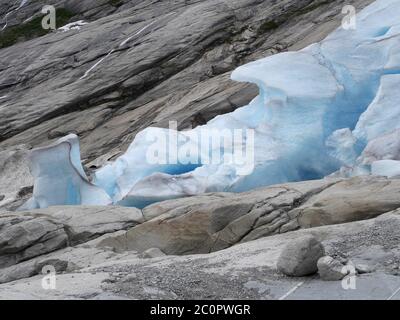 Bras de glacier de Jostedalsbreens Nigardsbreen Banque D'Images