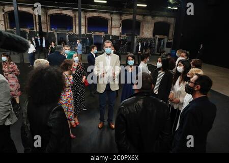 Madrid, Espagne. 12 juin 2020. ***NO ESPAGNE*** le roi Felipe VI d'Espagne, la reine Letizia d'Espagne visite du Centre de création contemporaine Matadero Madrid aux installations de Matadero le 12 juin 2020 à Madrid, Espagne. Crédit : Jimmy Olsen/Media Punch/Alay Live News Banque D'Images