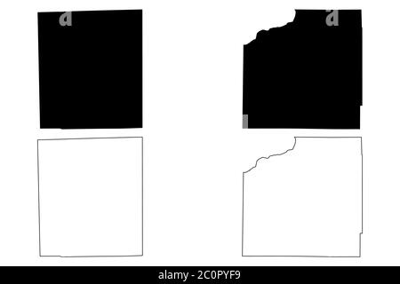 Henry et Iroquois County, Illinois (comté des États-Unis, États-Unis d'Amérique, États-Unis, États-Unis) carte illustration vectorielle, scribble sketch Henry et Iroquois Illustration de Vecteur