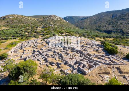 Ruines de l'ancienne colonie minoenne Gournia, Crète, Grèce Banque D'Images